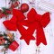 12 Pieces Red Christmas Bows for Wreaths 5 x 8 Inches Christmas Bows for Tree Christmas Decoration Bows, Indoor and Outdoor